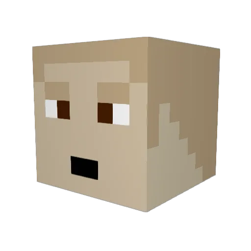 HamadB Minecraft avatar head, 3D render