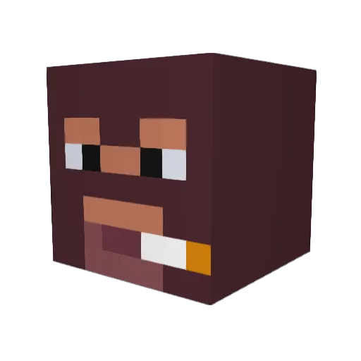 Hamania Minecraft avatar head, 3D render