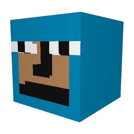 Hamatito Minecraft avatar head, 3D render