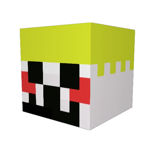 Hamayari Minecraft avatar head, 3D render