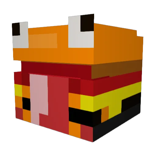 HamburNot Minecraft avatar head, 3D render