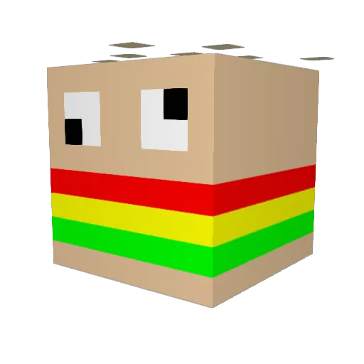 Hamburgerman554 Minecraft avatar head, 3D render