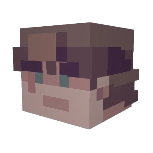 Hamdemander Minecraft avatar head, 3D render