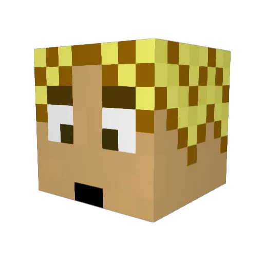 Hamesome Minecraft avatar head, 3D render