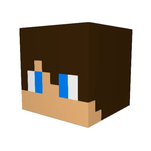 Hamhamski Minecraft avatar head, 3D render