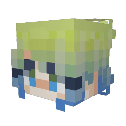 Hami_Gua Minecraft avatar head, 3D render