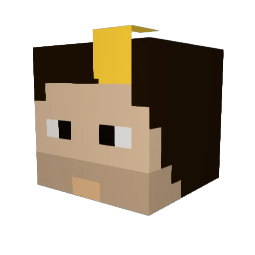 Hamibe Minecraft avatar head, 3D render