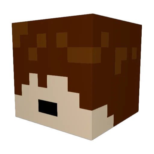 Hamlindigo_Blue Minecraft avatar head, 3D render