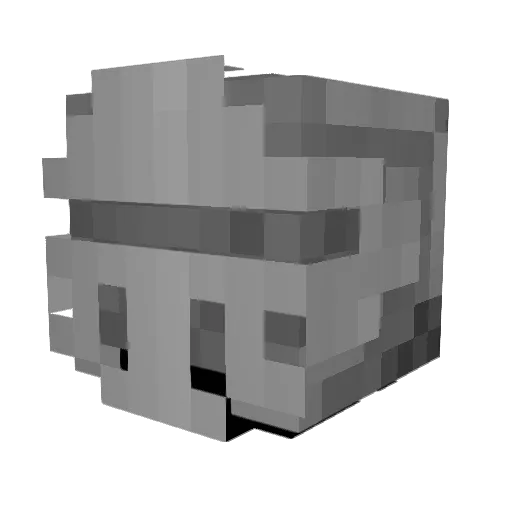Hammer_Main Minecraft avatar head, 3D render