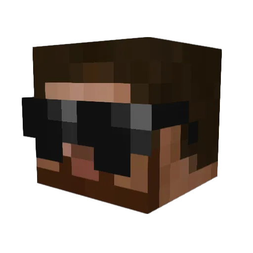 Hammercake Minecraft avatar head, 3D render