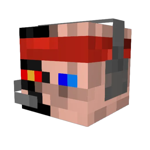 Hammerharrtt Minecraft avatar head, 3D render