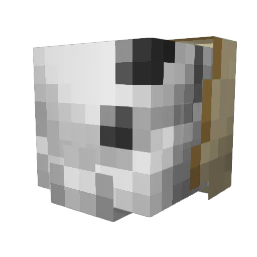 Hammerheaded Minecraft avatar head, 3D render