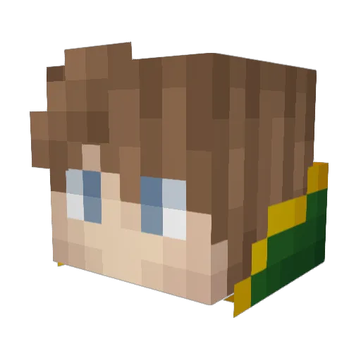 Hammy3344 Minecraft avatar head, 3D render