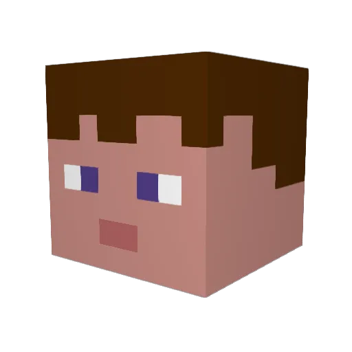 Hamornik Minecraft avatar head, 3D render