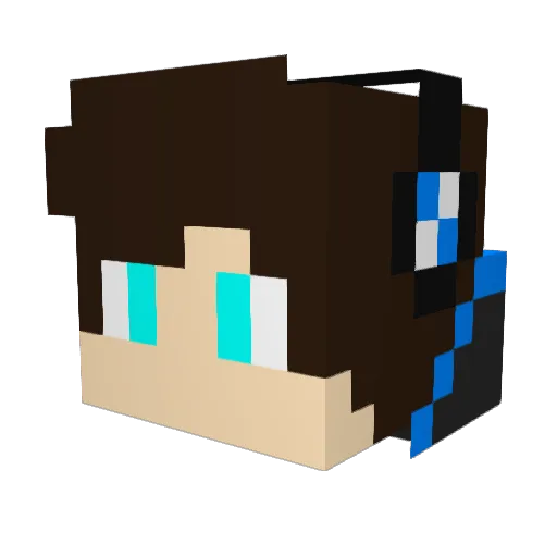 Hamouda_YouTuber Minecraft avatar head, 3D render