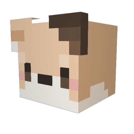 Hamrang_ Minecraft avatar head, 3D render