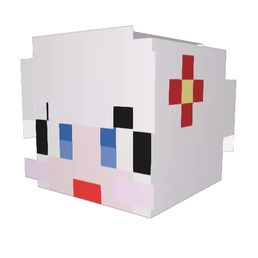 Hamsterchuchu Minecraft avatar head, 3D render