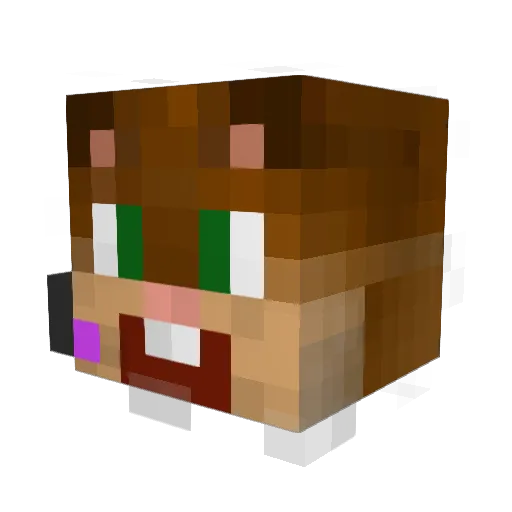 Hamsteroide Minecraft avatar head, 3D render