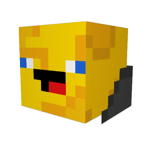 Hamsterroid Minecraft avatar head, 3D render