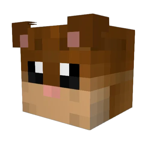 Hamsto Minecraft avatar head, 3D render
