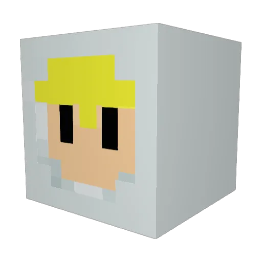 Hamsuasd Minecraft avatar head, 3D render