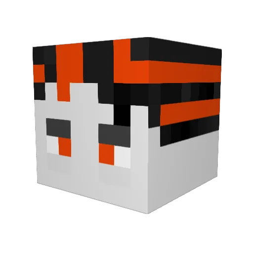 Hamuwemon Minecraft avatar head, 3D render