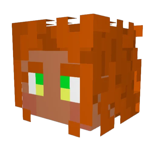 Hamzocito Minecraft avatar head, 3D render