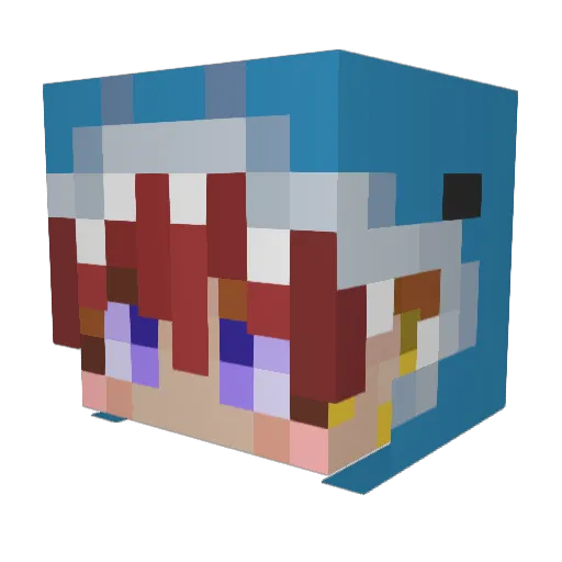 HanaCon Minecraft avatar head, 3D render