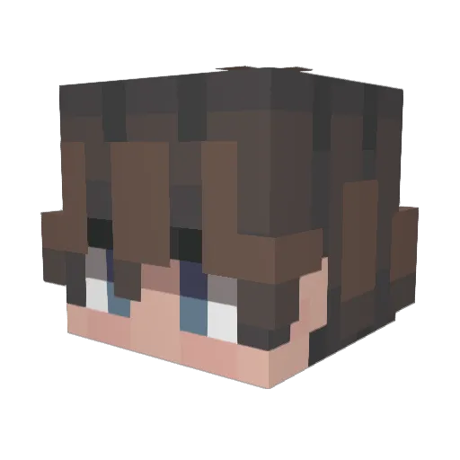 HanaHir0 Minecraft avatar head, 3D render