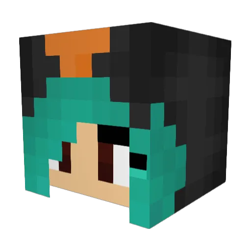 HanaSamji Minecraft avatar head, 3D render