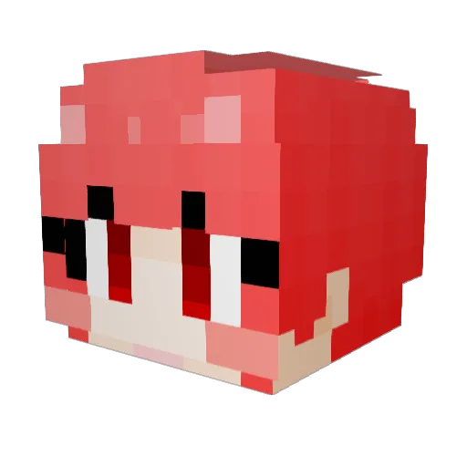 Hana_01 Minecraft avatar head, 3D render