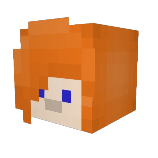 Hanaanah Minecraft avatar head, 3D render