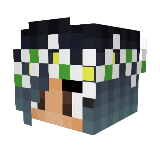 Hanabena Minecraft avatar head, 3D render