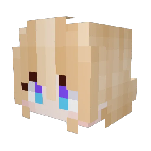 HanabiDesu Minecraft avatar head, 3D render