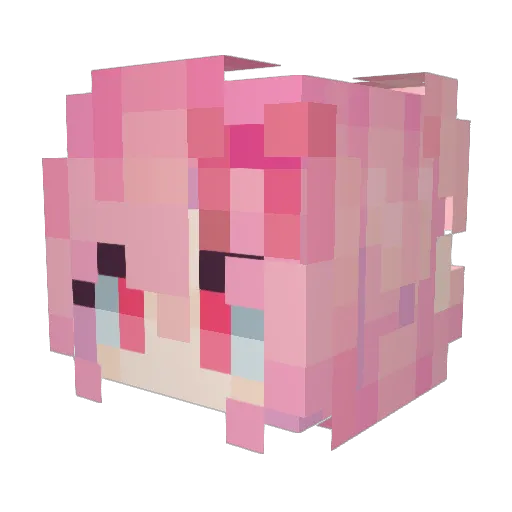 HanabiYaki Minecraft avatar head, 3D render