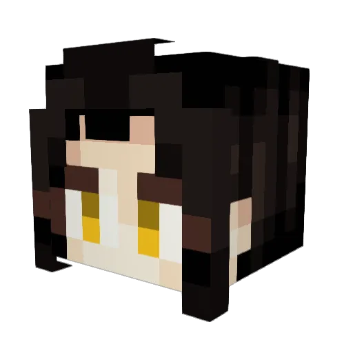 Hanabito Minecraft avatar head, 3D render