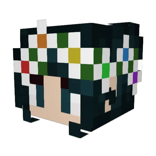 Hanakawaa Minecraft avatar head, 3D render