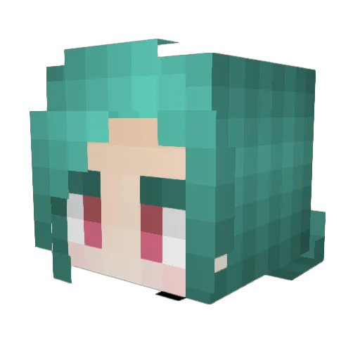 HanakoNobu Minecraft avatar head, 3D render