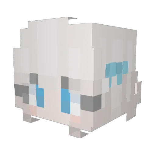 Hanakoi_ Minecraft avatar head, 3D render