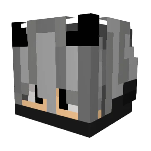 HanamiAyase Minecraft avatar head, 3D render