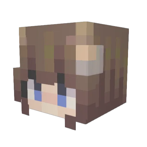 Hanamizu_ Minecraft avatar head, 3D render