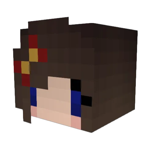 HananaBanana Minecraft avatar head, 3D render