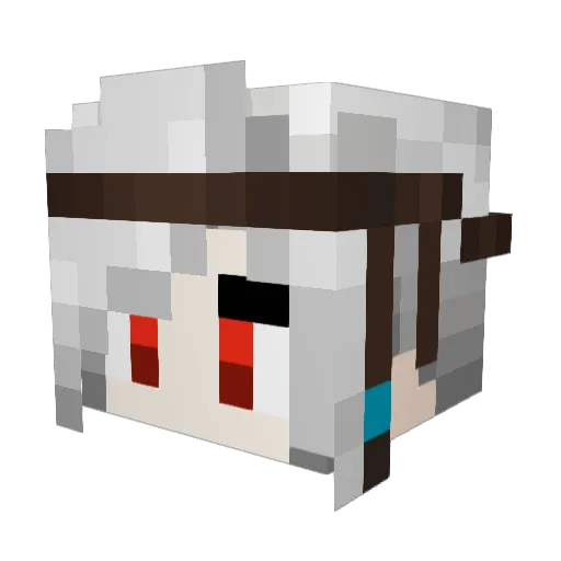 Hanaowa Minecraft avatar head, 3D render