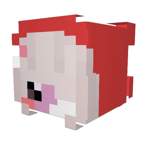 Hanaphy Minecraft avatar head, 3D render