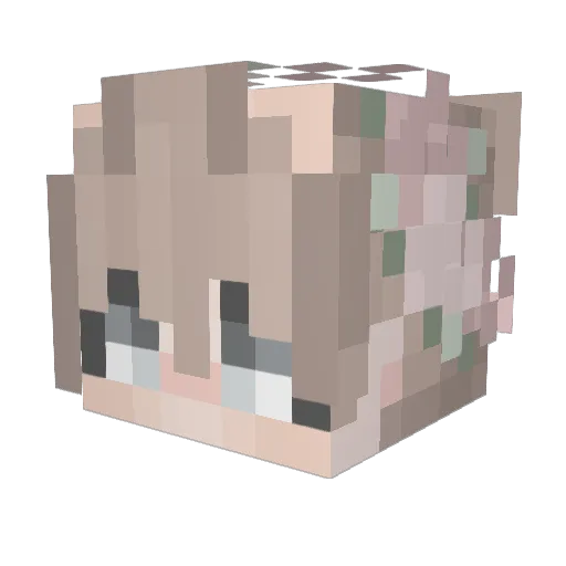 Hanashiro Minecraft avatar head, 3D render