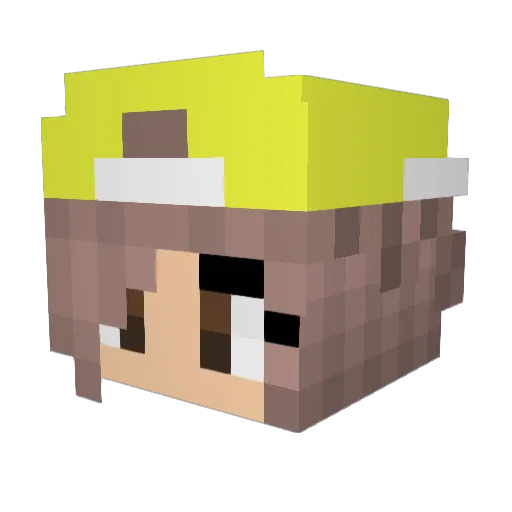 Hanasnail Minecraft avatar head, 3D render