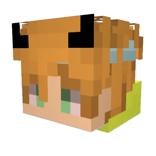 Handax Minecraft avatar head, 3D render