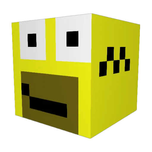 Handbob Minecraft avatar head, 3D render