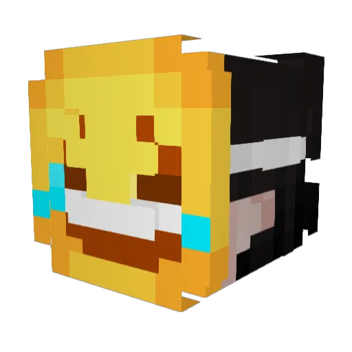 Handleless Minecraft avatar head, 3D render