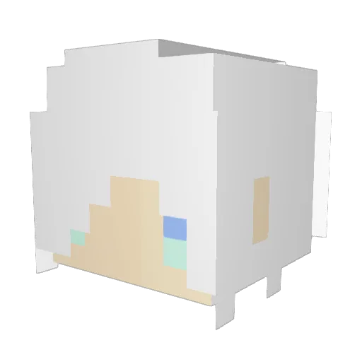 Handsome02 Minecraft avatar head, 3D render